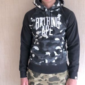 BAPE 1st Glow in Dark Camo Hoodie Black S